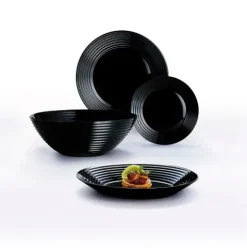 Plato Postre Harena Negro Lum 19cm