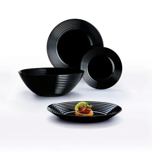 Plato Postre Harena Negro Lum 19cm