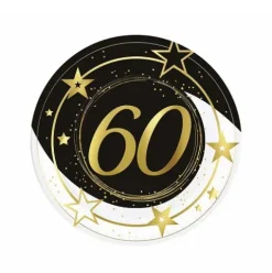 Platos Cartón 60 Años 23cm