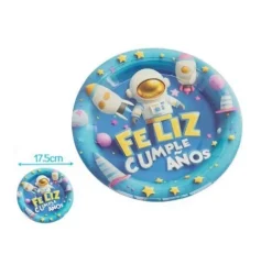 Platos Cartón Astronauta 18cm