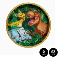 Platos Cartón Dino 23cm
