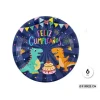 Platos Cartón Feliz Cumple Dinos 23cm