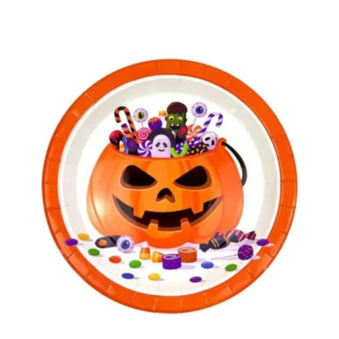 Platos Cartón Halloween Print 18cm