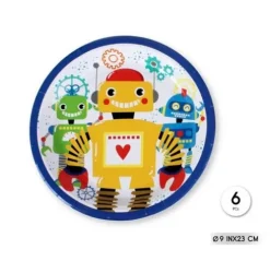 Platos Cartón Robot 23cm