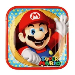 Platos Cartón Super Mario 23cm