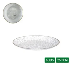 Platos Deco Premium Reutilizable Rugo 6pcs
