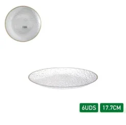 Platos Deco Premium Reutilizable Rugo 6pcs