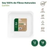 Platos Llano Cuadrado Biodegradable Blanco 18x18cm