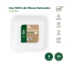 Platos Llano Cuadrado Biodegradable Blanco 26x26cm