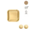 Platos Llano Cuadrado Oro Metalizado 18cm