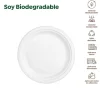 Platos Llano Redondo Compostable Off White 17cm