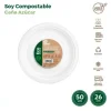 Platos Llano Redondo Compostable Caña de Azúcar 26cm