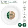 Platos Llano Redondo Compostable Caña de Azúcar 30cm