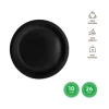 Platos Llano Redondo Reutilizable Negro Ø26CM