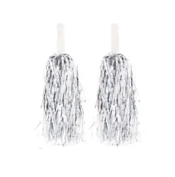Pompones Animadora Brillo Plata