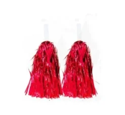 Pompones Animadora Brillo Rojo