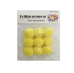 Pompones de Manualidad Amarillo 3cm ±9pcs
