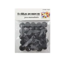Pompones de Manualidad Negro 2cm ±25pcs