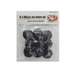 Pompones de Manualidad Negro 3cm ±9pcs