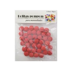 Pompones de Manualidad Rojo 1.5cm ±40pcs