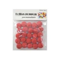 Pompones de Manualidad Rojo 2cm ±25pcs