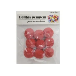 Pompones de Manualidad Rojo 3cm ±9pcs
