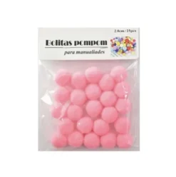 Pompones de Manualidad Rosado Amaranto 2cm ±25pcs