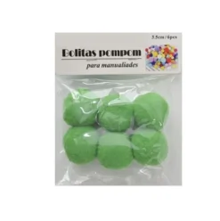 Pompones de Manualidad Verde 3.5cm ±6pcs