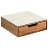 Portacápsulas con Cajón Acacia y Vidrio