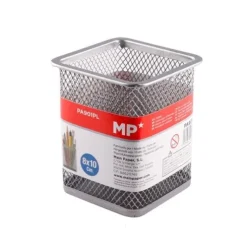 Portalápices Metal Cuadrado Plata