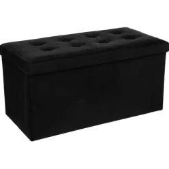 Puf Plegable Doble «Lysandre» Terciopelo Negro