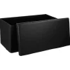 Puf Plegable Doble PVC Negro