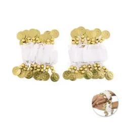 Pulsera De Monedas Blanco 2pcs