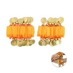Pulsera De Monedas Naranja 2pcs