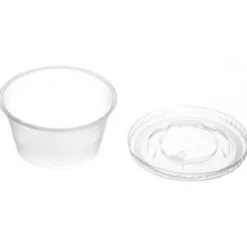 Salsera Blanca con Tapa Transparente 30CC