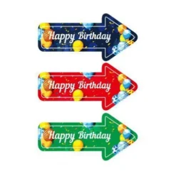 Señal Flecha Happy Birthday 3pcs