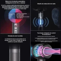 Secador de Pelo Iónico Profesional Sin Aspas 5 en 1 – Motor 110.000 RPM, Secado Rápido, Protección Capilar, Multifuncional