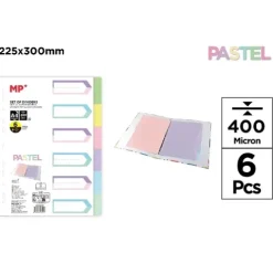 Separadores 6 Colores Pastel A4 400 micras