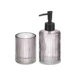 Set Baño Rayas 2PCS Gris