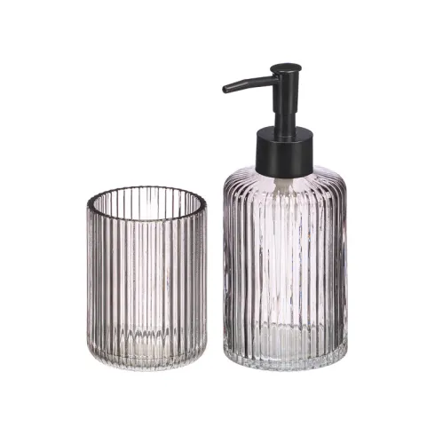 Set Baño Rayas 2PCS Gris
