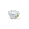 Set 4 Bols Cuadrados Opal 175ml Blanco