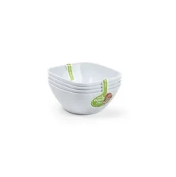 Set 4 Bols Cuadrados Opal 175ml Blanco