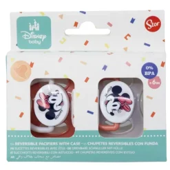 Set 2 Chupetes Tetina Reversible +6M «MINNIE MOUSE HEART FULL»