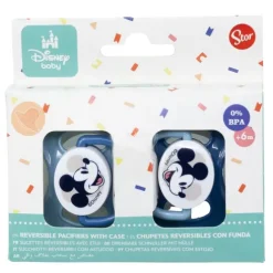 Set 2 Chupetes Tetina Reversible +6M «MICKEY MOUSE FULL OF SMILES»