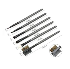 Set De Brocha De Maquillaje Negro/Gris 6pcs