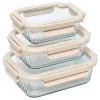 Set de 3 Cajas de Conservación Rectangulares Clipeat+Vidrio