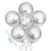Set de Globos Confeti Plata 6pcs