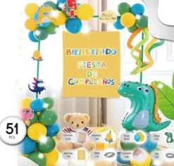 Set Globos con Cartel Dino 51pcs