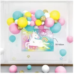 Set Globos con Cartel Unicornio 47pcs