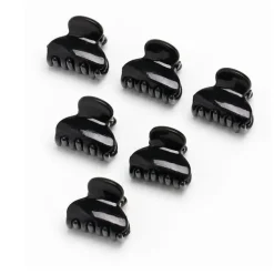 Set Mini Pinzas Para Cabello Acrílica Negro 6pcs